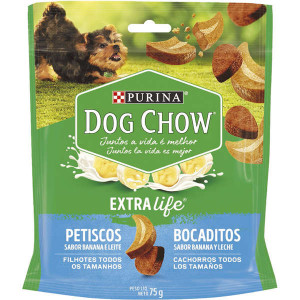 Petisco Dog Chow Carinhos Cães Filhotes - Banana e Leite - 75g